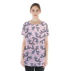 Koi Fish Pattern Skirt Hem Sports Top