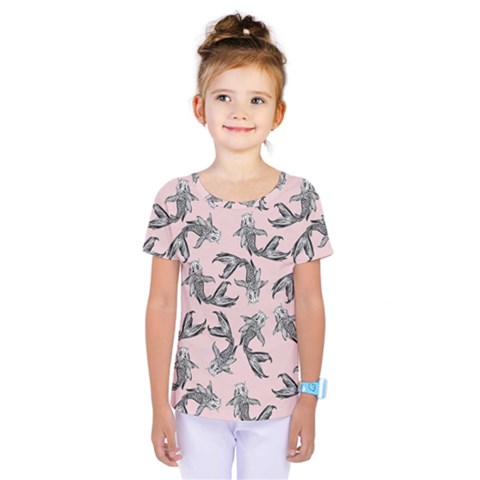 Koi Fish Pattern Kids  One Piece Tee by Valentinaart