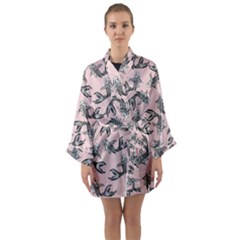 Koi Fish Pattern Long Sleeve Kimono Robe