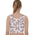 Koi Fish Pattern Velvet Racer Back Crop Top View2