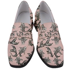 Koi Fish Pattern Women s Chunky Heel Loafers by Valentinaart