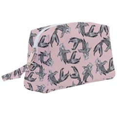 Koi Fish Pattern Wristlet Pouch Bag (large)