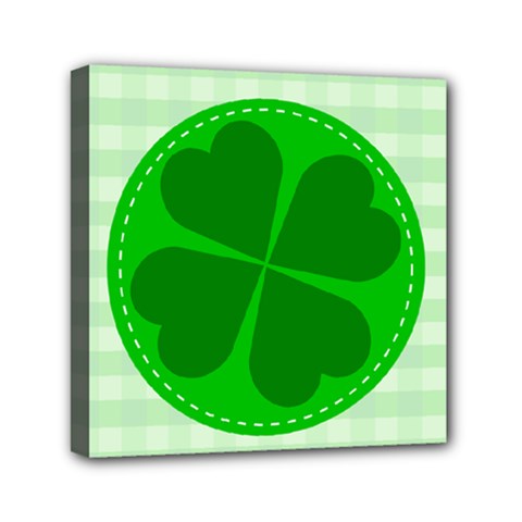 Shamrock Luck Day Mini Canvas 6  X 6  (stretched)