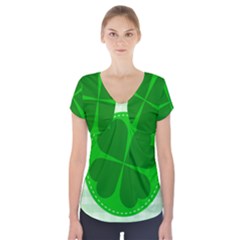 Shamrock Luck Day Short Sleeve Front Detail Top