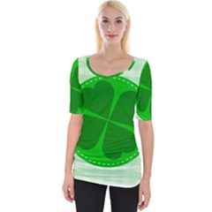 Shamrock Luck Day Wide Neckline Tee