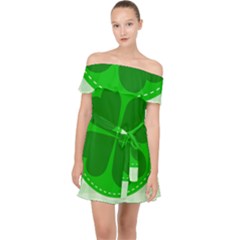 Shamrock Luck Day Off Shoulder Chiffon Dress