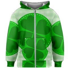 Shamrock Luck Day Kids  Zipper Hoodie Without Drawstring