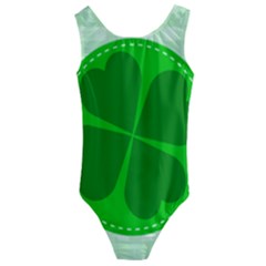 Shamrock Luck Day Kids  Cut-out Back One Piece Swimsuit