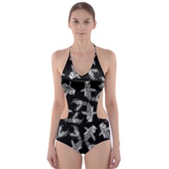 Koi Fish Pattern Cut-out One Piece Swimsuit by Valentinaart