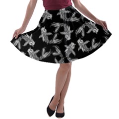 Koi Fish Pattern A-line Skater Skirt by Valentinaart