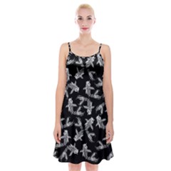 Koi Fish Pattern Spaghetti Strap Velvet Dress by Valentinaart