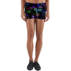 Snowflakes Yoga Shorts by HermanTelo