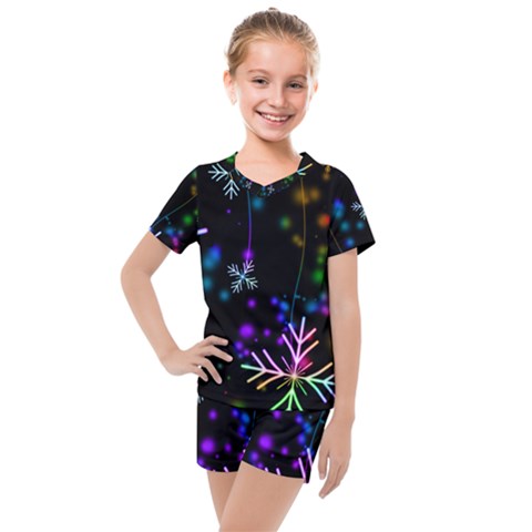 Snowflakes Kids  Mesh Tee And Shorts Set by HermanTelo