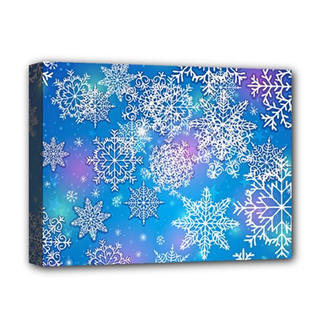 Snowflake Background Blue Purple Deluxe Canvas 16  X 12  (stretched) 