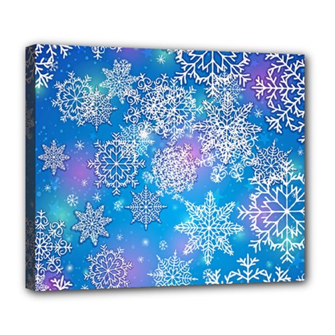 Snowflake Background Blue Purple Deluxe Canvas 24  X 20  (stretched)