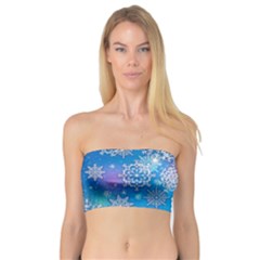 Snowflake Background Blue Purple Bandeau Top