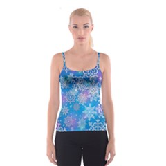 Snowflake Background Blue Purple Spaghetti Strap Top