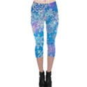 Snowflake Background Blue Purple Capri Leggings  View1