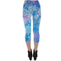 Snowflake Background Blue Purple Capri Leggings  View2