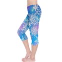 Snowflake Background Blue Purple Capri Leggings  View3