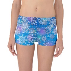 Snowflake Background Blue Purple Boyleg Bikini Bottoms