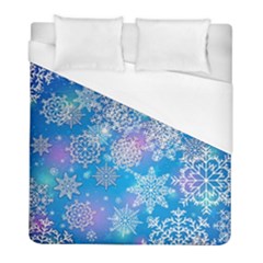 Snowflake Background Blue Purple Duvet Cover (full/ Double Size)