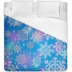 Snowflake Background Blue Purple Duvet Cover (king Size)