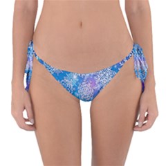 Snowflake Background Blue Purple Reversible Bikini Bottom by HermanTelo