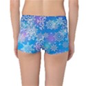 Snowflake Background Blue Purple Reversible Boyleg Bikini Bottoms View4