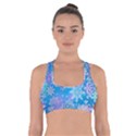 Snowflake Background Blue Purple Cross Back Sports Bra View1