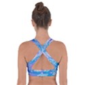 Snowflake Background Blue Purple Cross Back Sports Bra View2