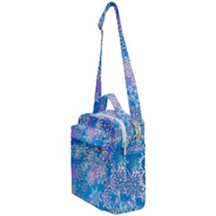 Snowflake Background Blue Purple Crossbody Day Bag