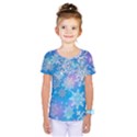 Snowflake Background Blue Purple Kids  One Piece Tee View1