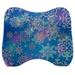 Snowflake Background Blue Purple Velour Head Support Cushion