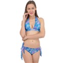 Snowflake Background Blue Purple Tie It Up Bikini Set View1