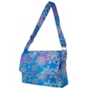 Snowflake Background Blue Purple Full Print Messenger Bag View1