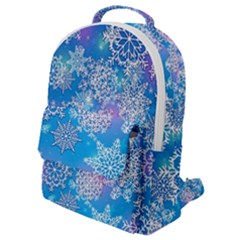 Snowflake Background Blue Purple Flap Pocket Backpack (small)