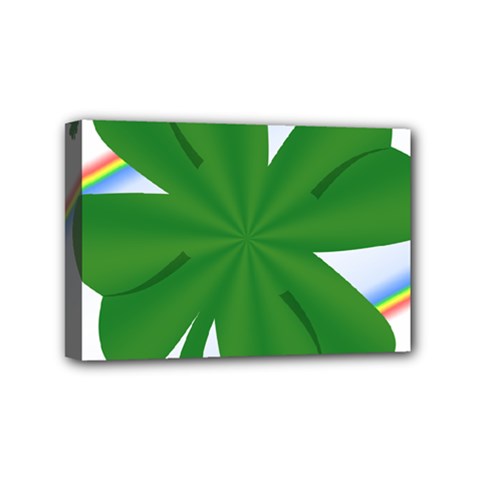 Shamrock Clover Saint Patrick Leaves Mini Canvas 6  X 4  (stretched)