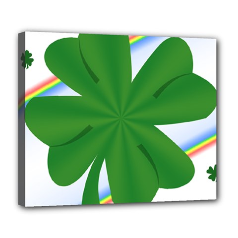 Shamrock Clover Saint Patrick Leaves Deluxe Canvas 24  X 20  (stretched)