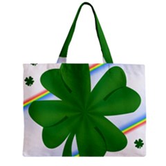 Shamrock Clover Saint Patrick Leaves Zipper Mini Tote Bag