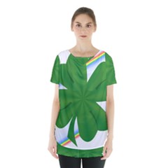 Shamrock Clover Saint Patrick Leaves Skirt Hem Sports Top