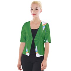 Shamrock Clover Saint Patrick Leaves Cropped Button Cardigan by HermanTelo