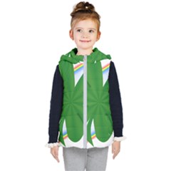 Shamrock Clover Saint Patrick Leaves Kids  Hooded Puffer Vest by HermanTelo