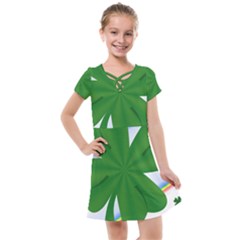 Shamrock Clover Saint Patrick Leaves Kids  Cross Web Dress