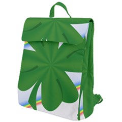 Shamrock Clover Saint Patrick Leaves Flap Top Backpack