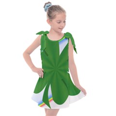 Shamrock Clover Saint Patrick Leaves Kids  Tie Up Tunic Dress