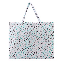 Seamless Texture Fill Polka Dots Zipper Large Tote Bag