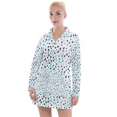 Seamless Texture Fill Polka Dots Women s Long Sleeve Casual Dress