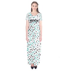 Seamless Texture Fill Polka Dots Short Sleeve Maxi Dress