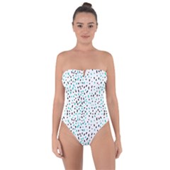 Seamless Texture Fill Polka Dots Tie Back One Piece Swimsuit by HermanTelo